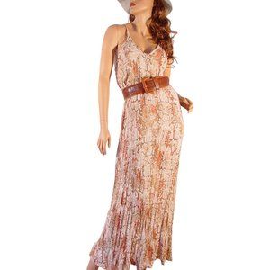 TEMPLE RO $168 Snake Print Boho Racer-Back Maxi Dress M - NEW - Made in USA